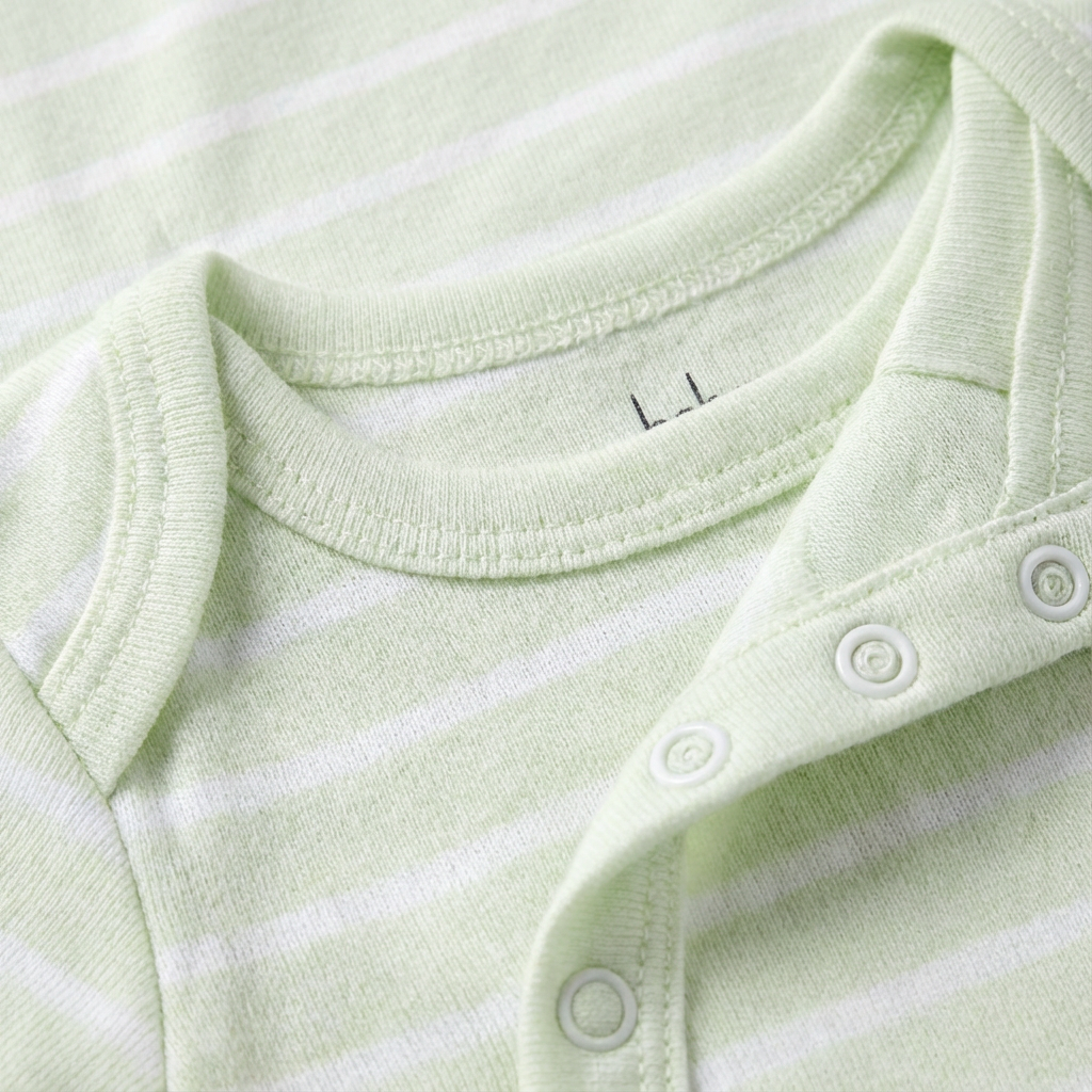 Body bébé à rayures menthe – 100 % coton