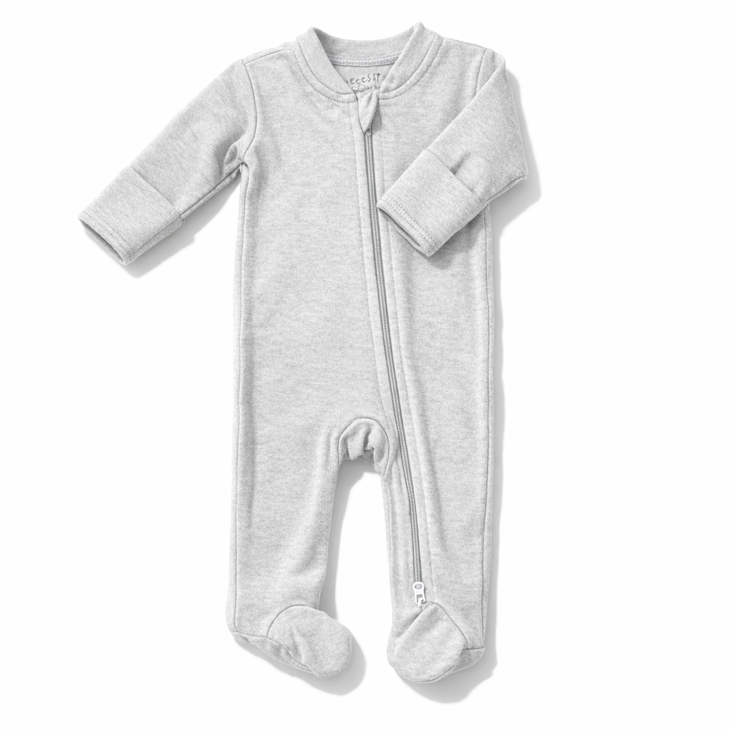 Grey Zip Baby Sleeper| One-Piece – 100% Cotton