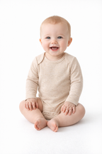 Body bébé beige à manches longues – 100 % coton