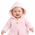 Pink Hooded Baby Cardigan Sweater – 100% Cotton