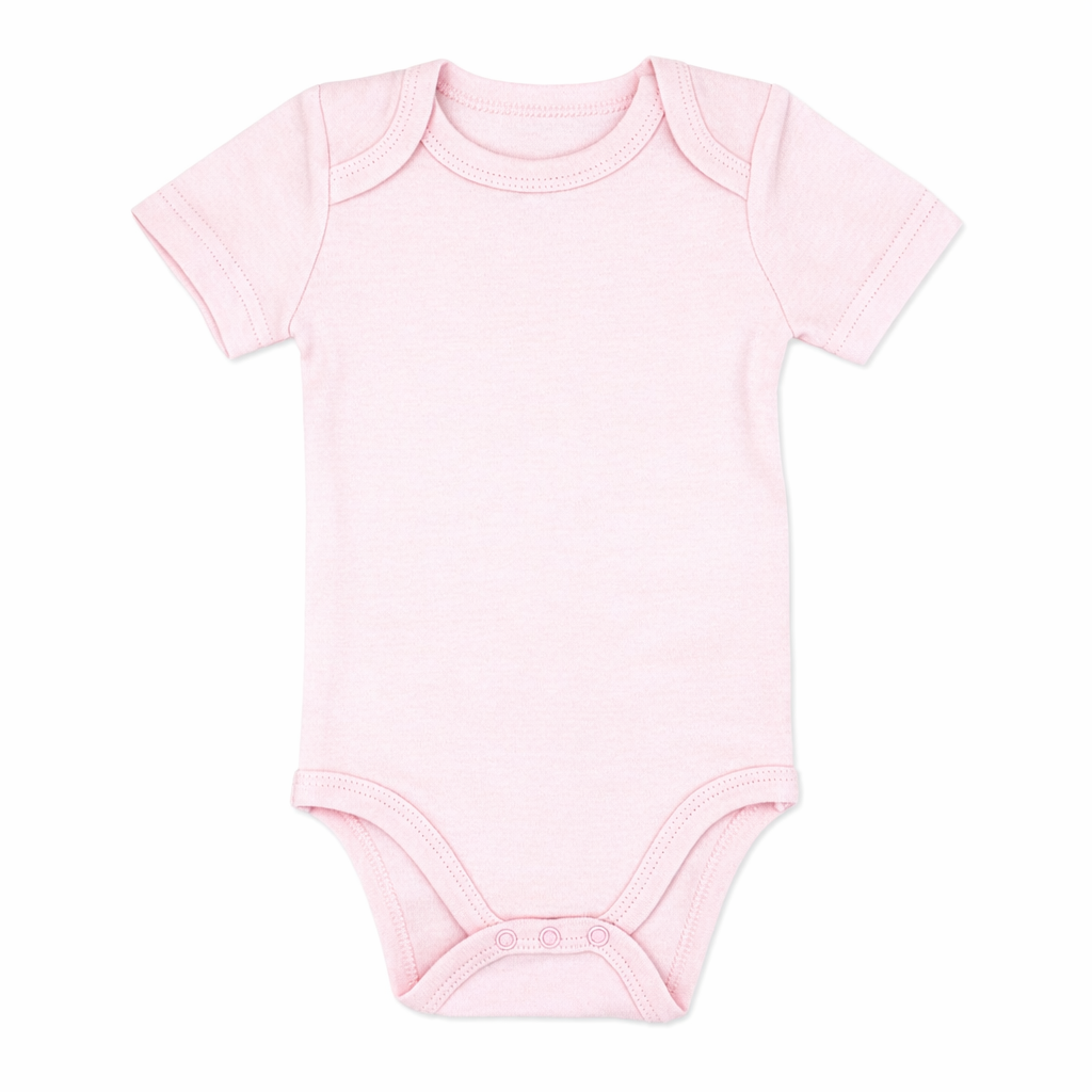 4 Pack Pink Heart Baby Bodysuits – 100% Cotton