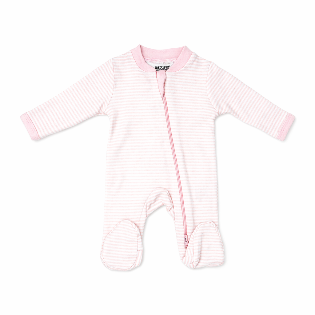 2 Pack Pink Zip Baby Sleepers – 100% Cotton