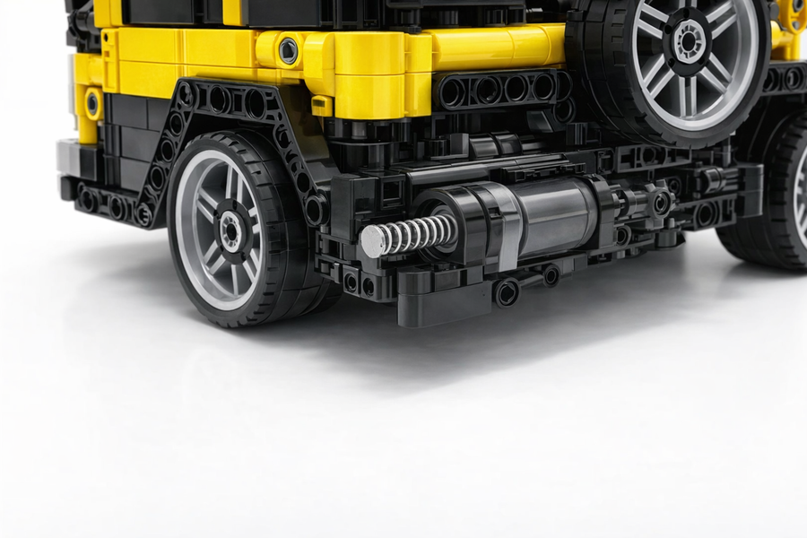 Yellow Cruiser Building Block Car Set (497 Pieces) – Pullback Vehicle (Ages 6+)