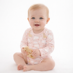 Body bébé à manches longues imprimé lama rose - 100 % coton