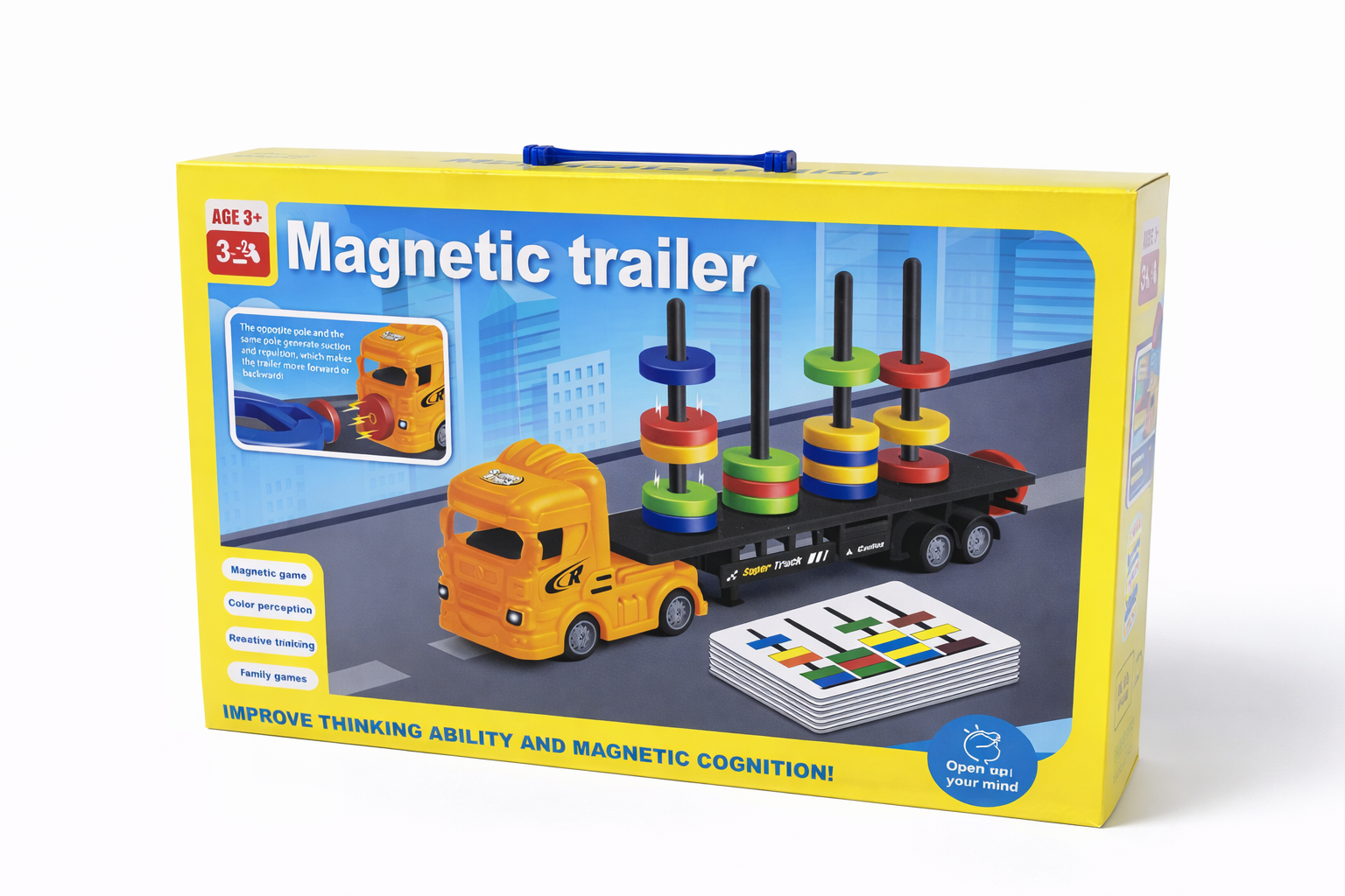 Magnetic Trailer Truck Toy – Color Stacking Game (Ages 3+)