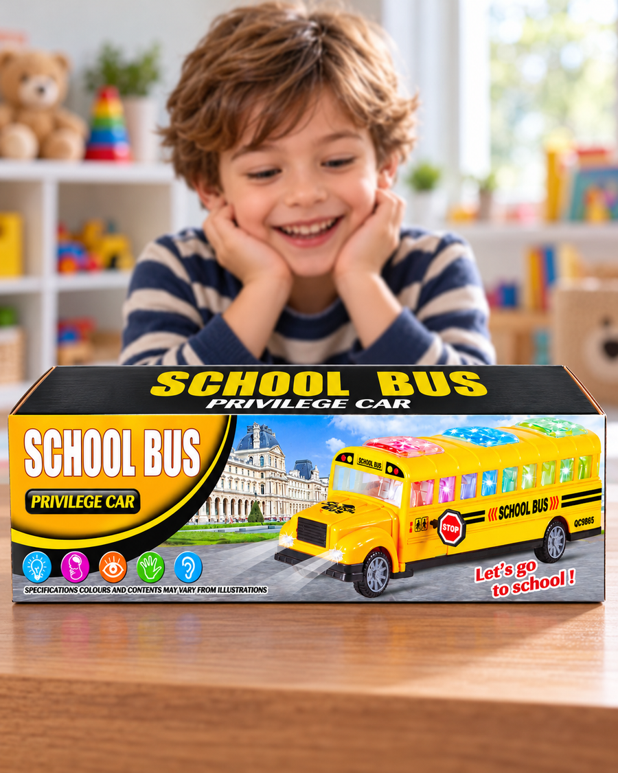 Yellow School Bus Toy – Lights &amp; Sounds for Kids