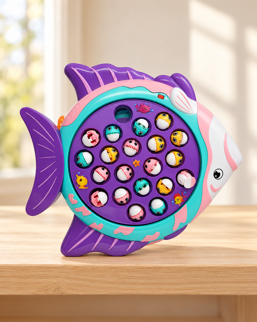 Electric Fishing Game Toy – Rotating Fish & Rods Set 3+(Ages)