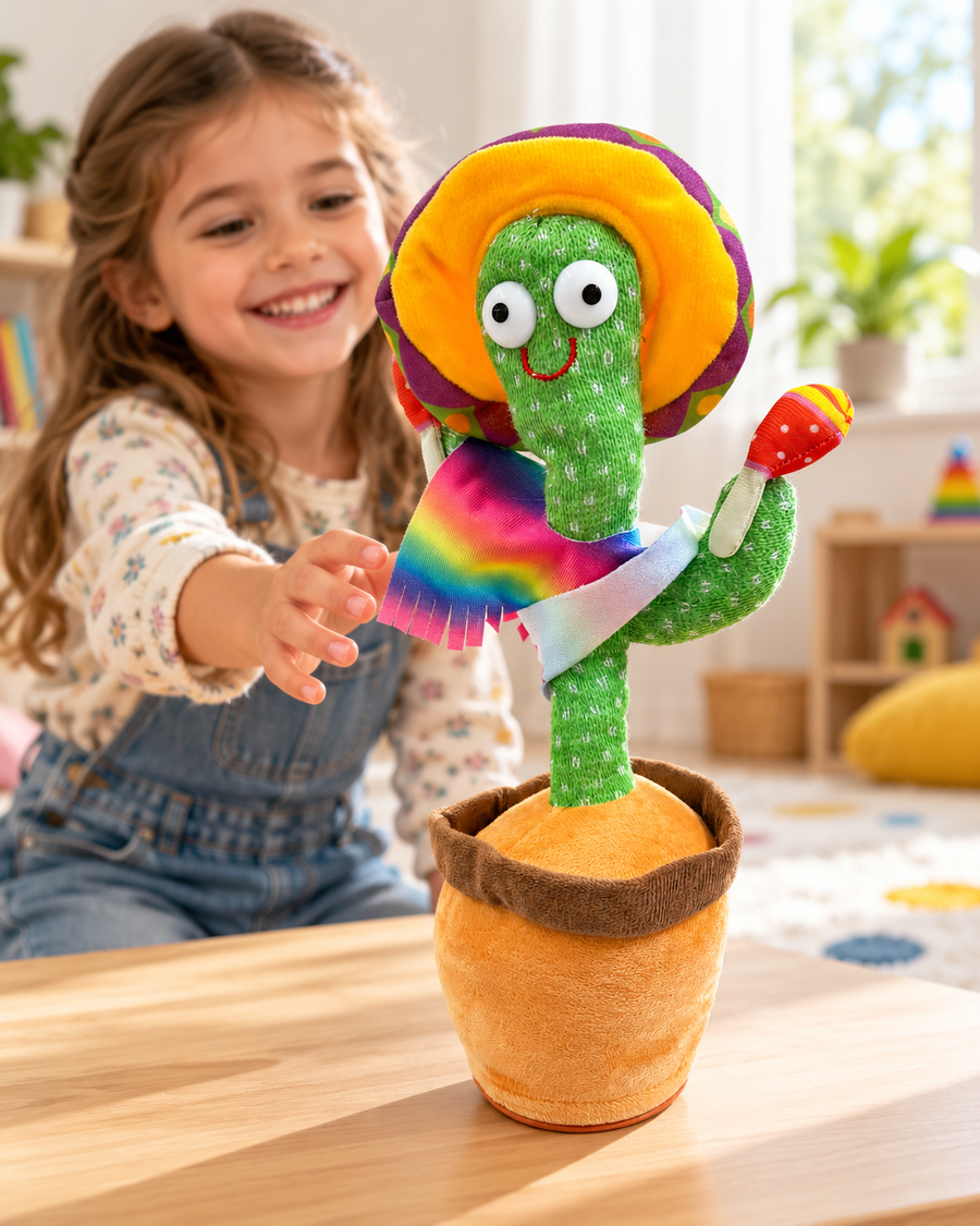 Dancing Cactus Plush Toy – Musical Sombrero Cactus 3+age