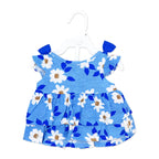 Blue Floral Poplin Tier Dress & Bloomers Set – Baby Girls